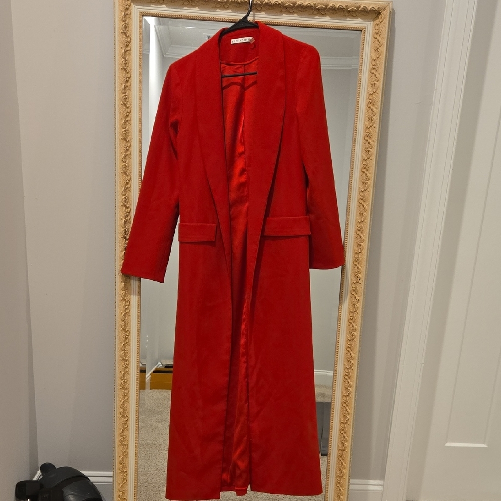 Alice + Olivia Vibrant Red Trench Coat NWOT